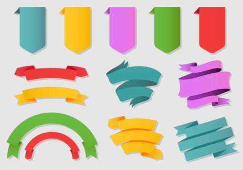 Colorful Flat Ribbons vector