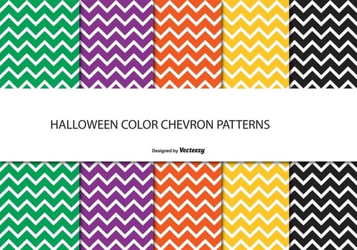 Halloween Chevron Pattern Set vector