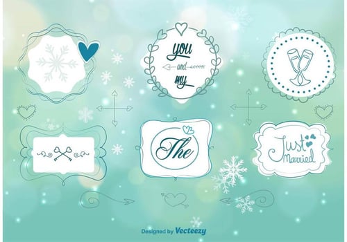 Winter Wedding Ornaments vector