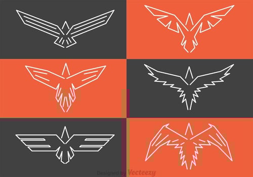 Symmetric Hawk Logos vector