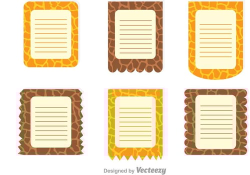 Giraffe Print On Paper Template vector