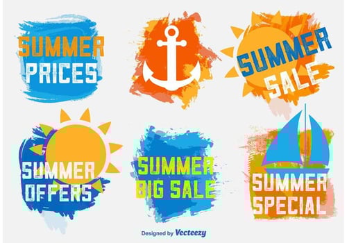 Summer Sale Labels vector