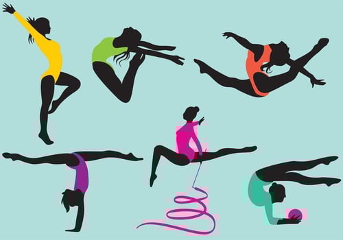 Female Gymnast Silhouette Vectors