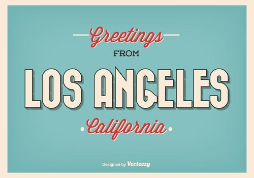 Los Angeles Retro Greeting Illustration vector