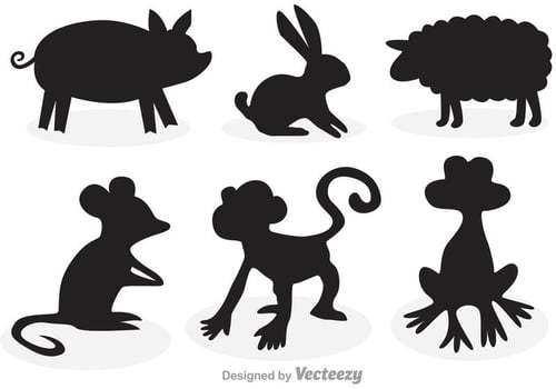 Animals Cartoon Silhouettes vector