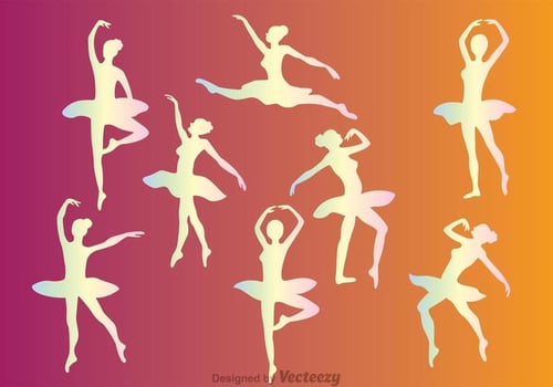 Pastel Ballet Female Dancer Vectors 