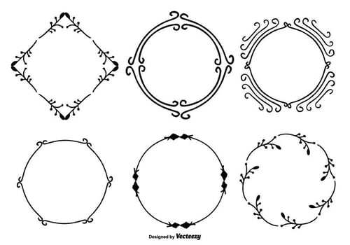 Hand Drawn Decorative Frame Set vector