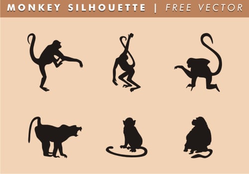 Monkey Silhouette Vector