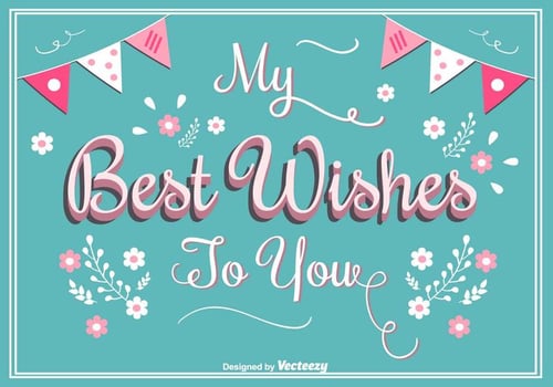 Best Wishes Greeting Card vector