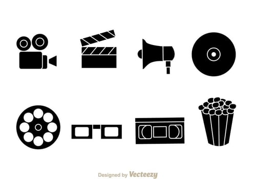 Black Movie Vector Icons