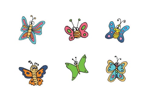 Free Cartoon Butterfly Vector Series