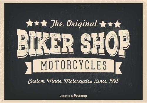 Retro Vintage Biker Shop Illustration vector