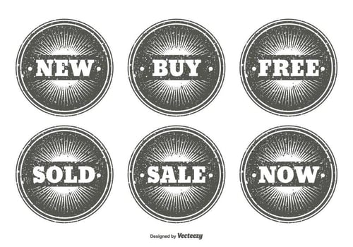 Grunge Style Promotional Stamp Set vector