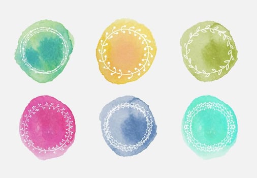 Watercolored Wreath Frames vector