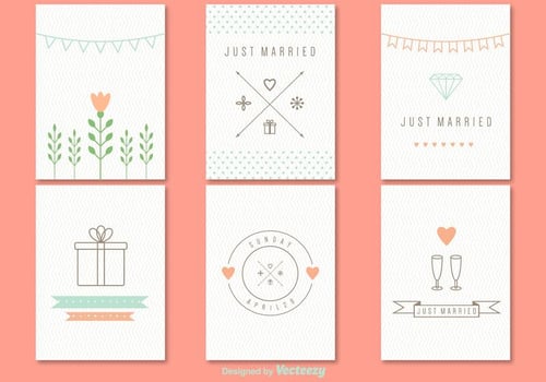 Spring Wedding Card vector