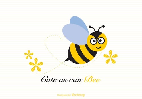 Free Cute As Can Bee Vector Illustration