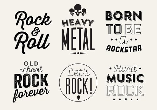 Typographic Vector Background of Rock Music