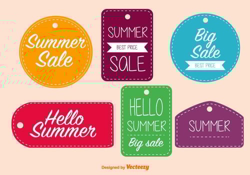 Seasonal Sale Stitched Tags vector