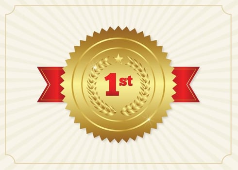 First Place Ribbon Badge Illustration vector