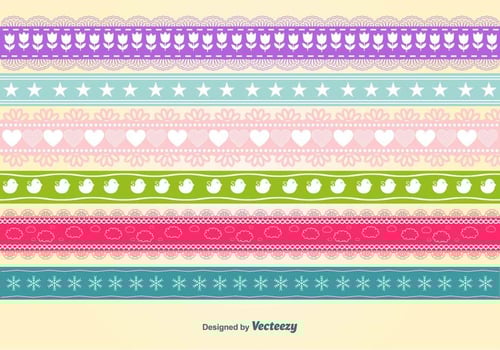 Seasonal Colourful seamless ribbons vector