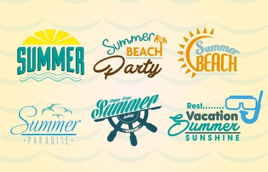 Summer Beach Labels vector