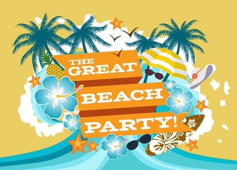 Beach Party Poster Illustration vector