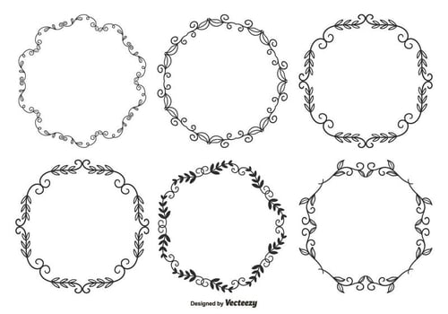 Beautiful Hand Drawn Style Frame Set vector