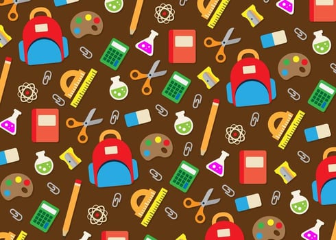 School utensils icons background vector