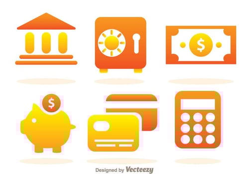 Simple Bank Icons vector