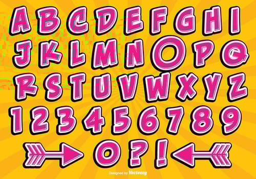 Comic Style Alphabet Set vector