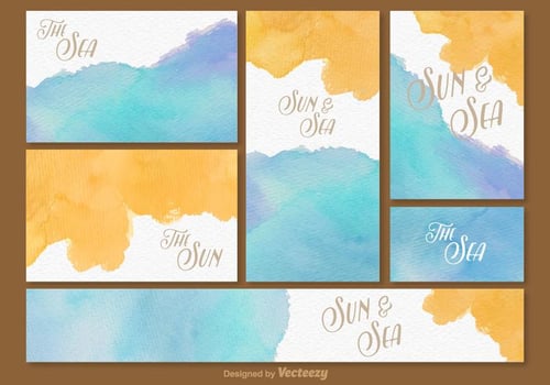 Summer Beach time Card Template vector