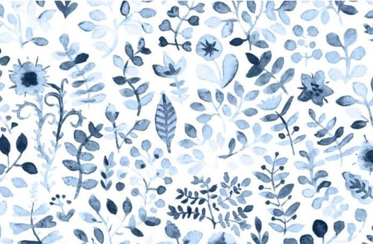 Watercolored Blue Leaves Background vector