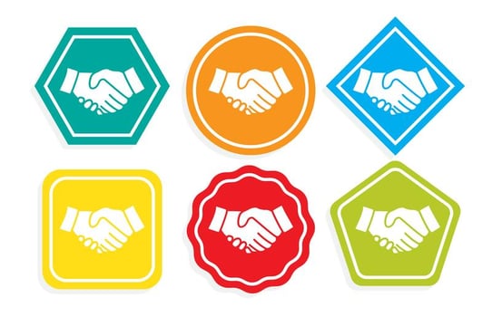 Colorful Handshake Icons vector