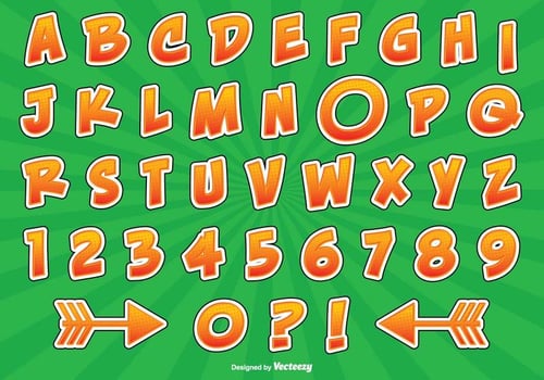 Comic Style Alphabet Set vector