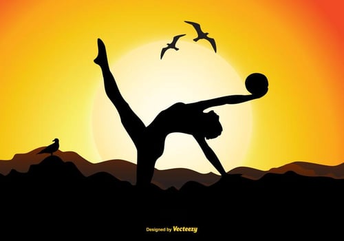 Gymnast Silhouette Illustration vector