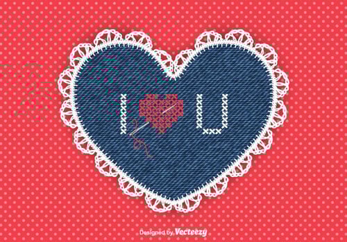 Free Vector Needlework Heart