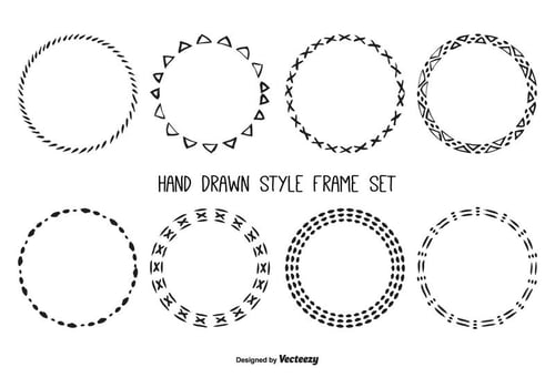 Cute Hand Drawn Frame Set vector