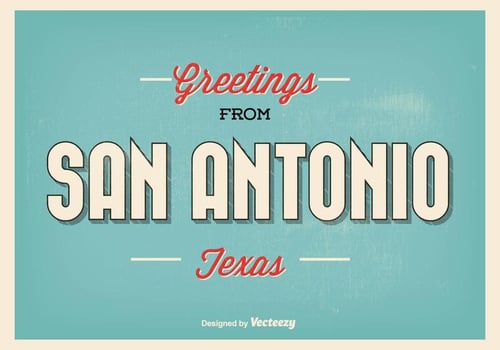 San Antonio Texas Greeting Illustration vector