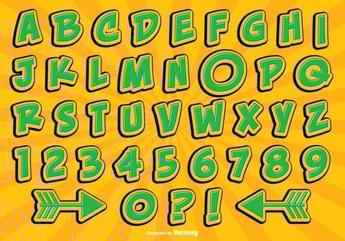 Comic Style Alphabet Set vector