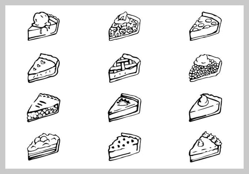 Free apple pie illustration set vector