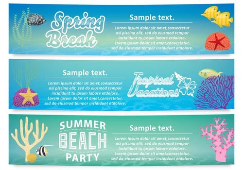 Underwater Banners vector