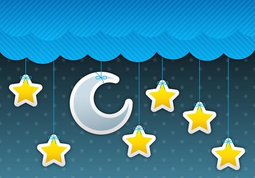 Moon And Stars Sky vector