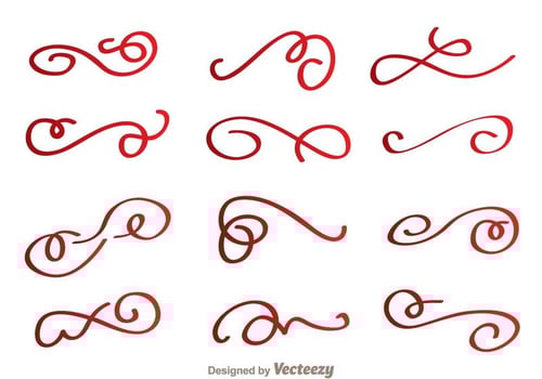 Red Swirly Line Vectors