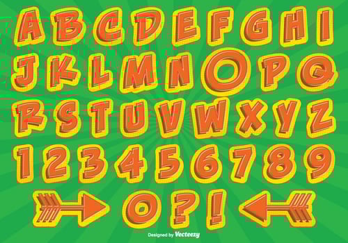 Comic Style Alphabet Set vector