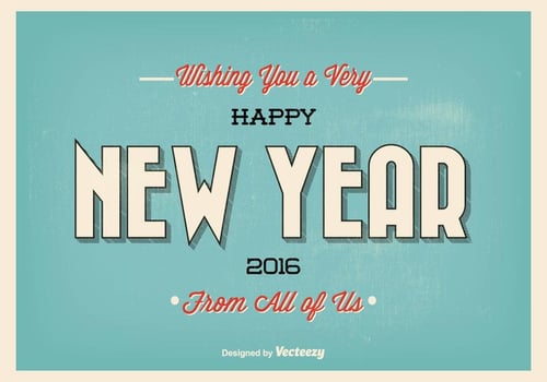 Vintage Typographic New Year Greeting Illustration vector