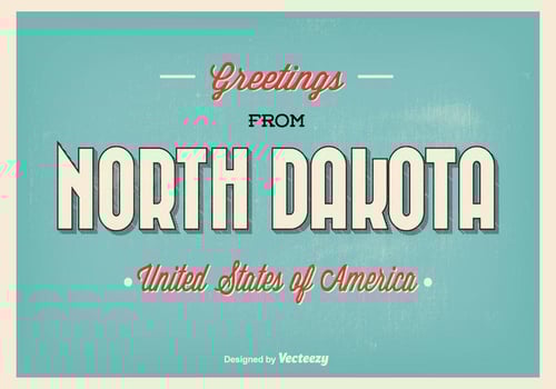 Typographic North Dakota Greeting Illustration vector