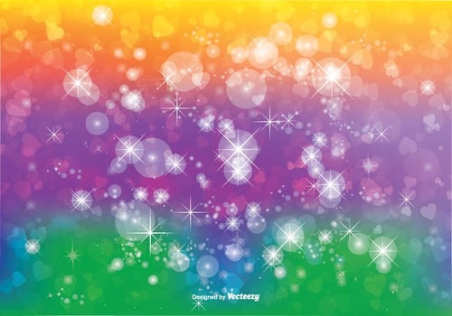 Bokeh with Glitter and Hearts Background Illustration vector