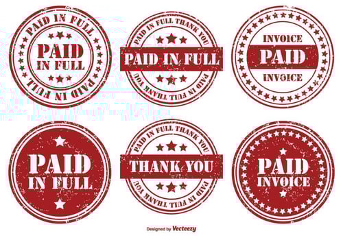 Paid Rubber Stamp Set vector