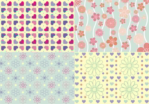 Girly Patterns Vector