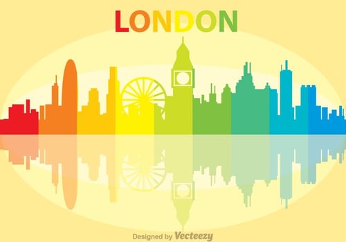 Colorful London City Scape Vector